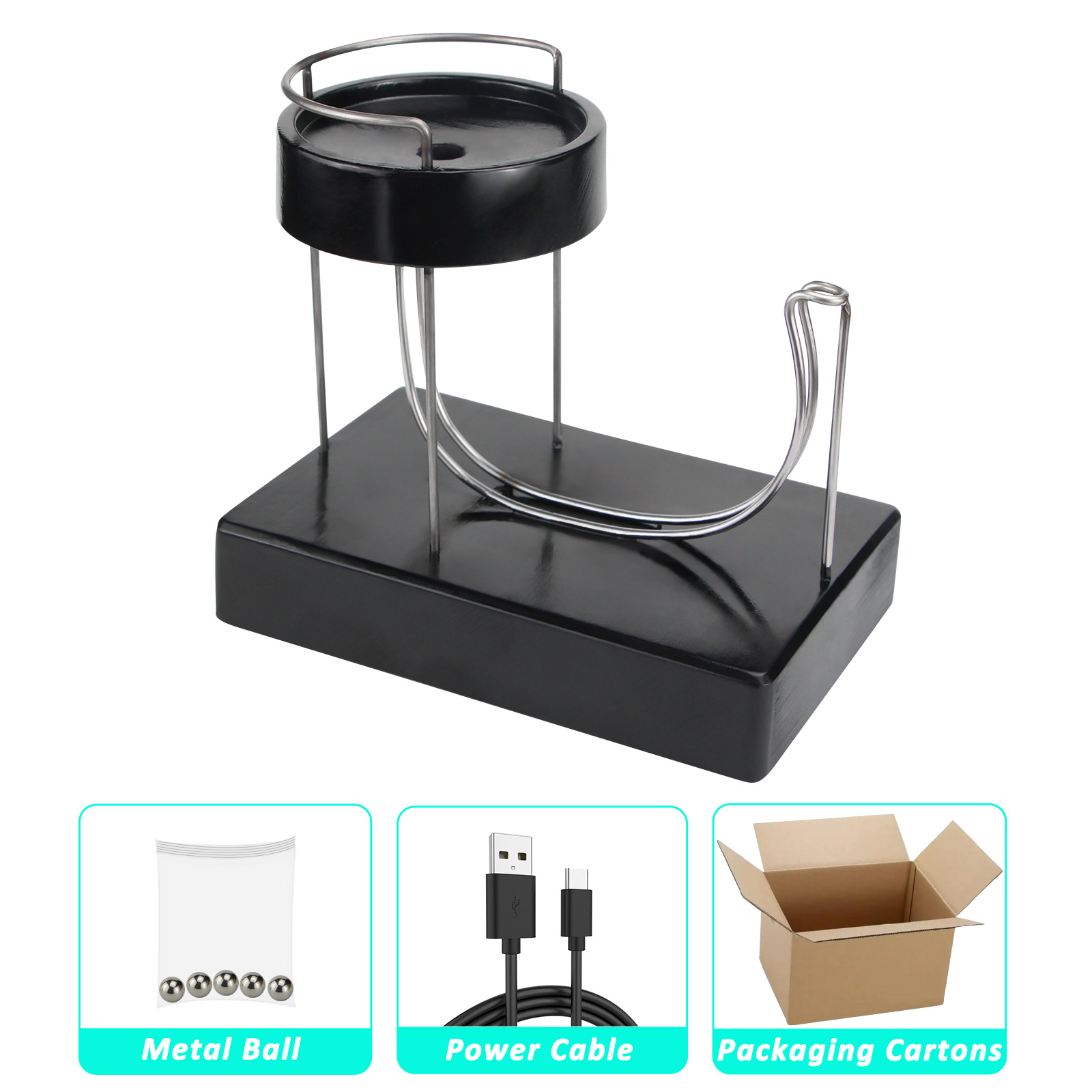 Black Charged Perpetual Plasti - Newton Cradle Large ulasan dan harga