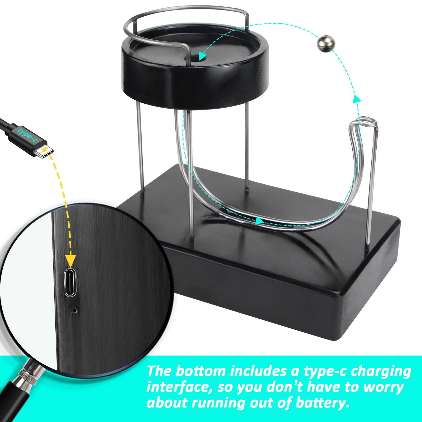 Black Charged Perpetual Plasti - Newton Cradle Large ulasan dan harga